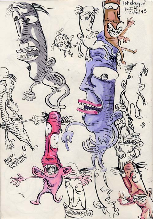 Snuz: development sketch of blingo zop